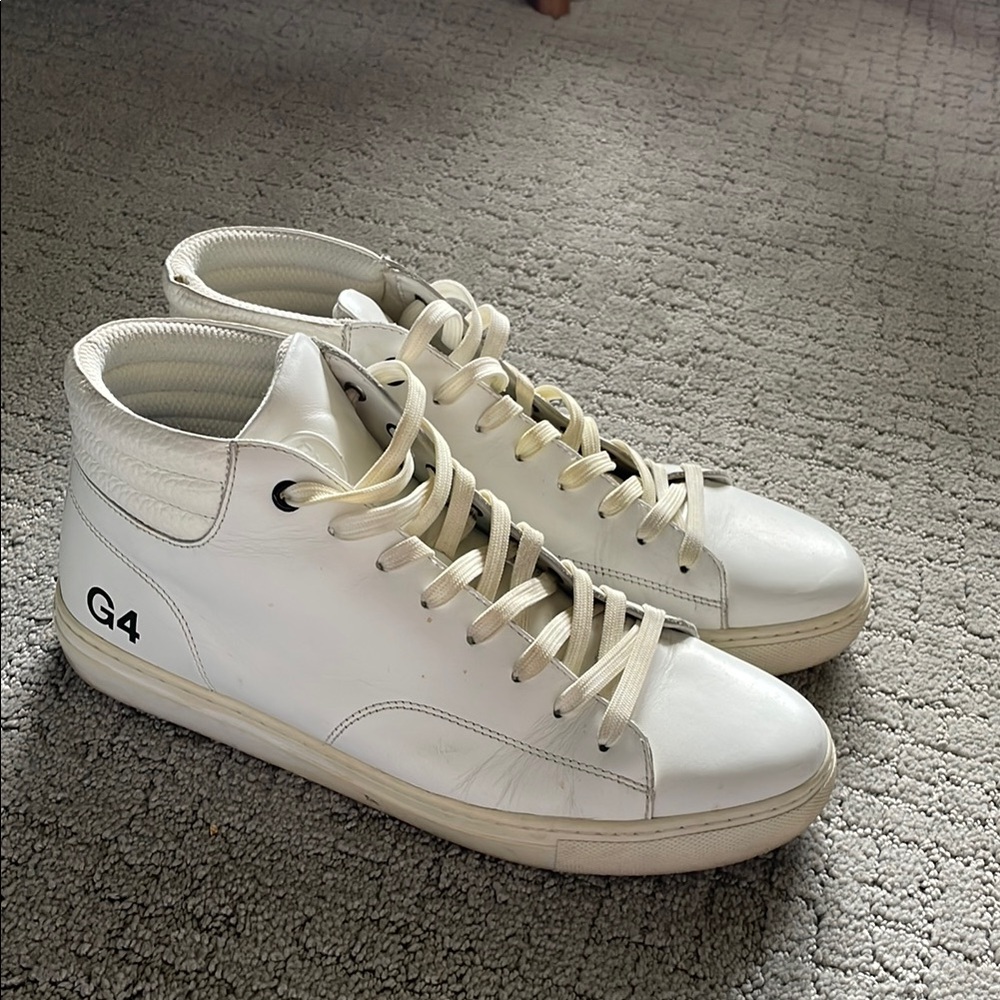 G/FORE White High-Top Sneakers with Minimalist Design